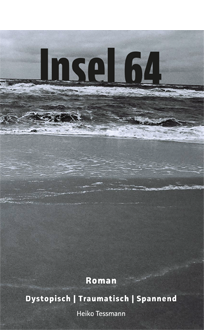 Der Schriftzug INSEL 64 versinkt im Meer.