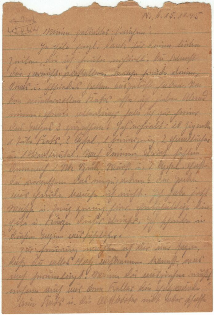 Brief vom 15. Oktober 1945