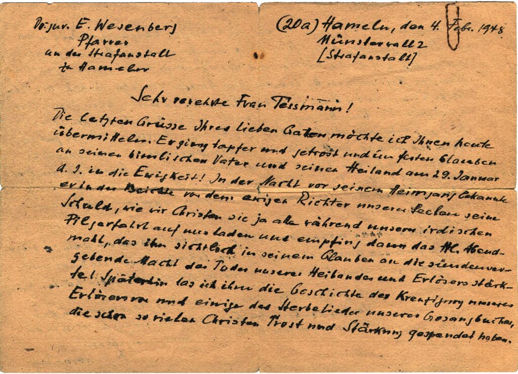 Originalbrief Wesenberg vom 4.2. / 1