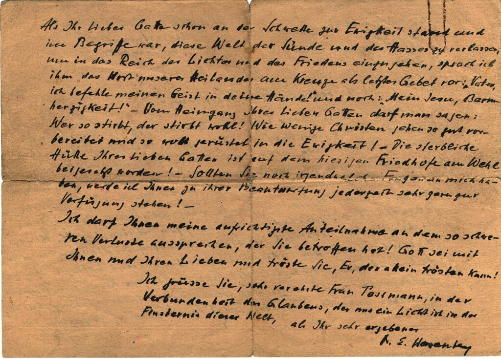 Originalbrief Wesenberg vom 4.2. / 2